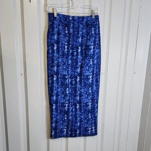 Ripskirt Blue Patterned Women's Longer Wrap Skirt Size Small Adjustable Length 4